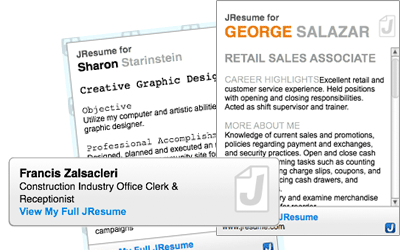 JResume Widgets